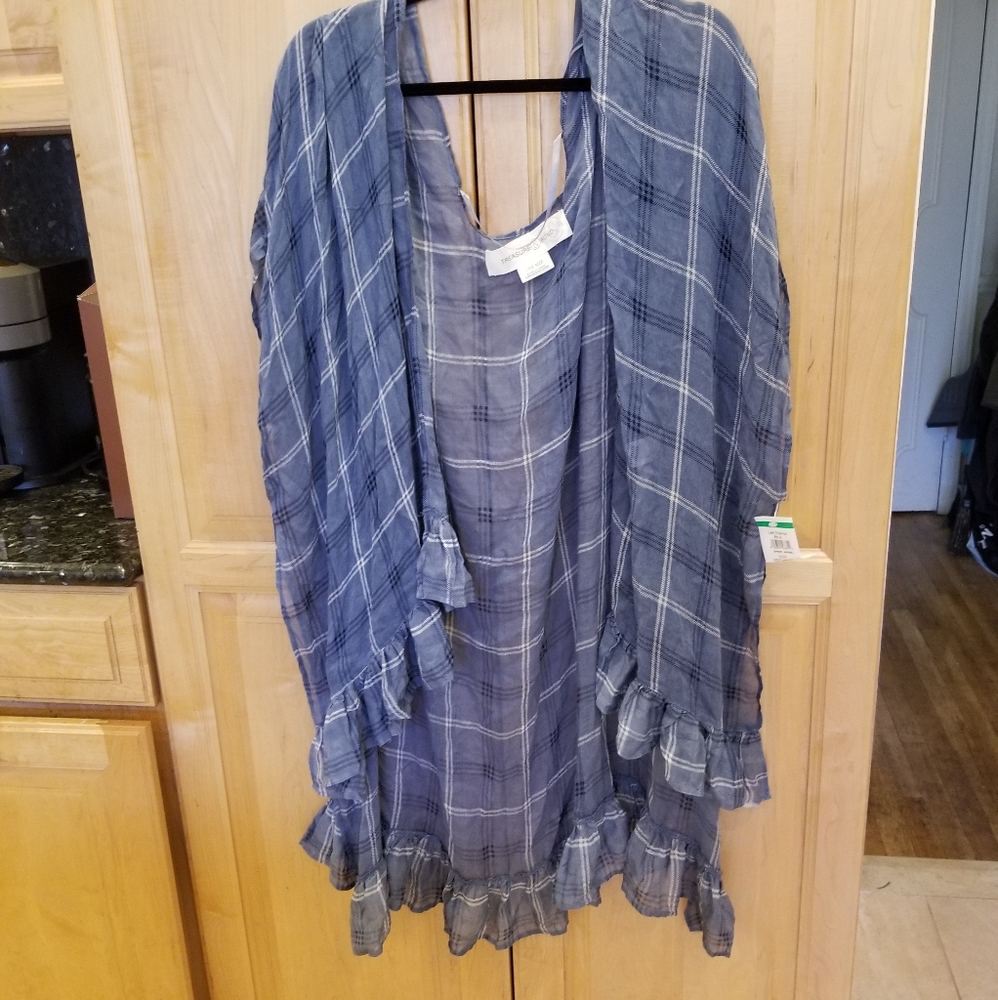 Treasure & Bond Ruffled Open Cardigan One Size NWT